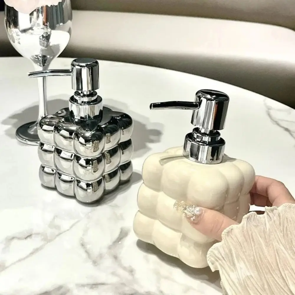 

Ceramic Lotion Bottle Luxury Irregular Soap Dispenser Easy To Press Practical Liquid Storage Container Home Decoration