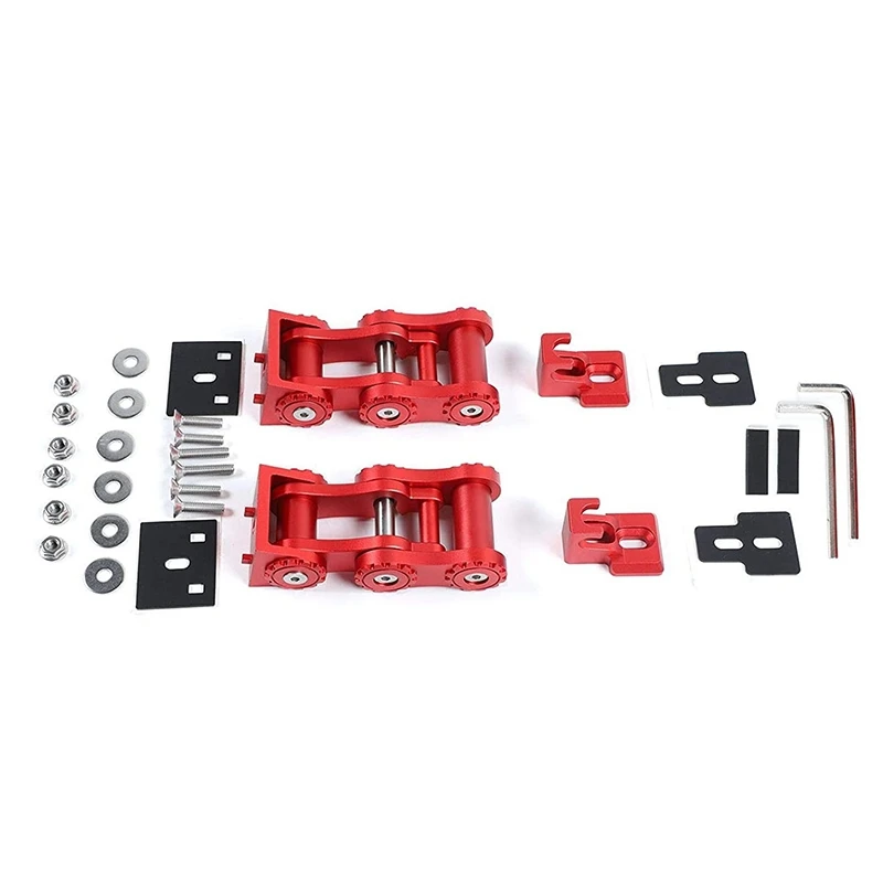 JK Hood Latches, Aluminum Hood Catch Set for 2007-2017 Jeep Wrangler JK JKU Rubicon Sahara Sport Car Accessories, Red