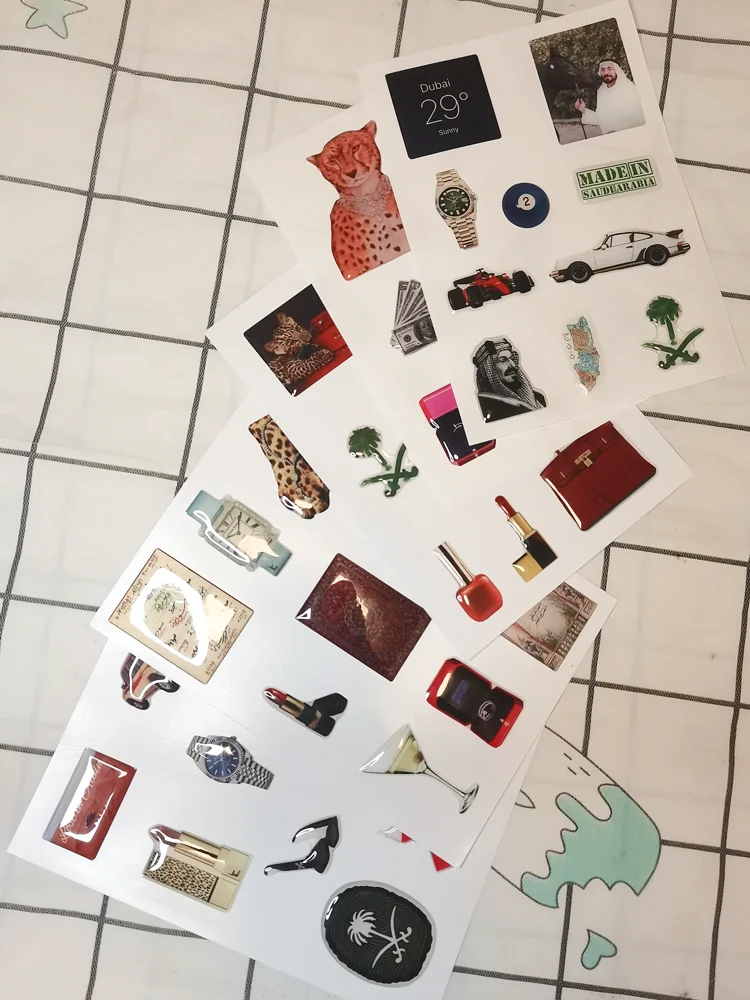 

5 листов DIY декоративные наклейки из смолы для телефона 3D Саудовские украшения