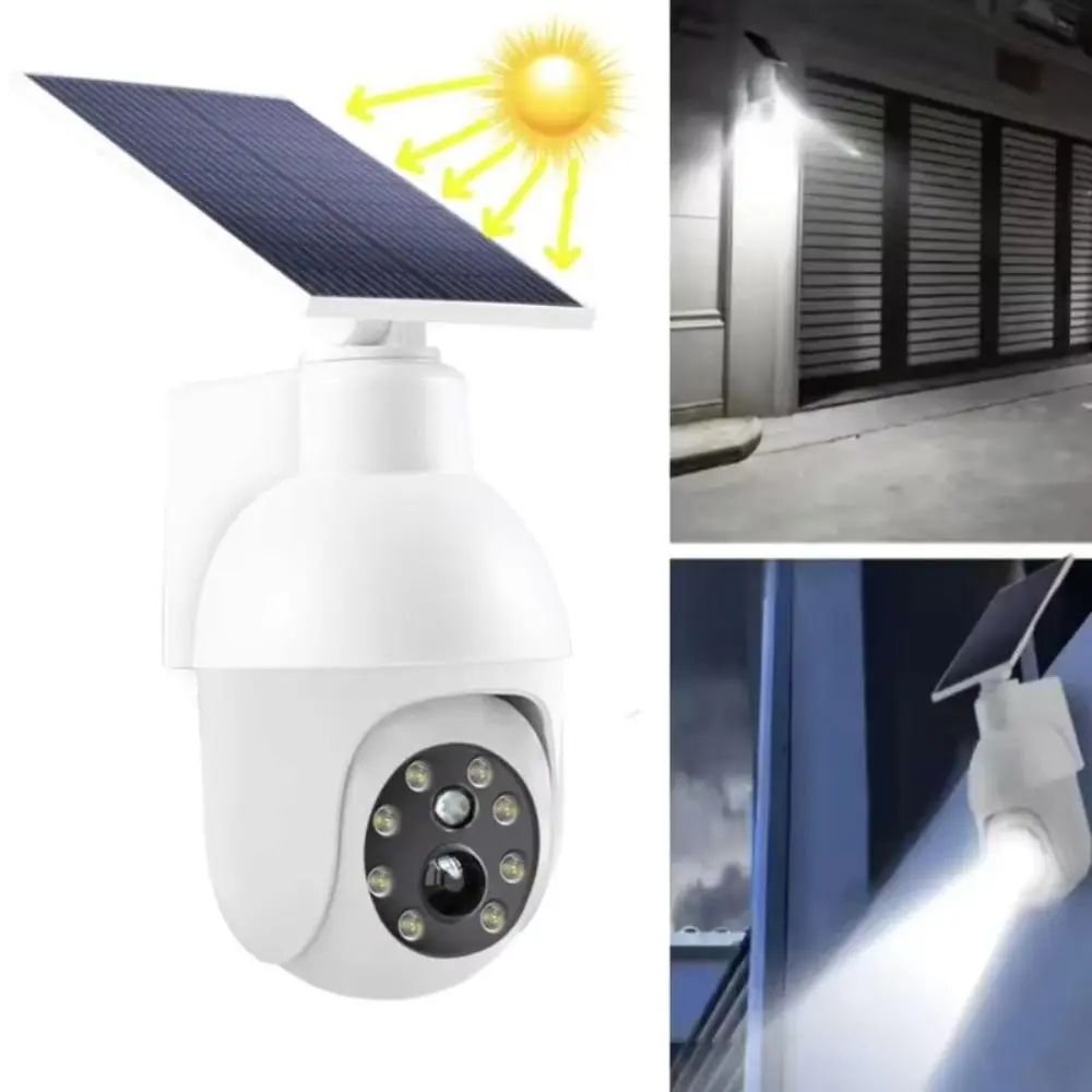 Solar Powered Solar Fake Security Camera PIR Infrared Sensor Rotatable Dummy Security Camera Anti-Theft Flashing Red Light