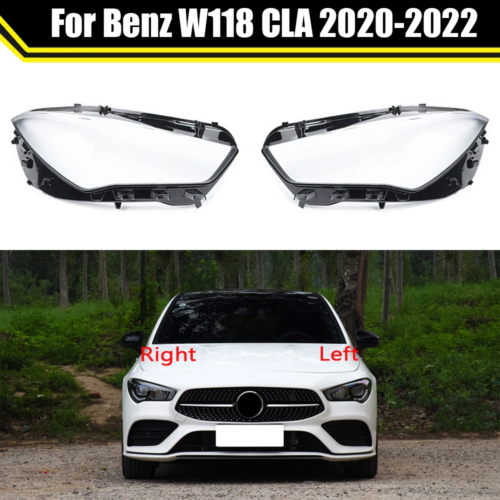 

Автомобильные колпачки для передних фар для Mercedes-Benz W118 CLA 2020 2021 2022, крышка для фар, автоматический прозрачный абажур, корпус линзы лампы