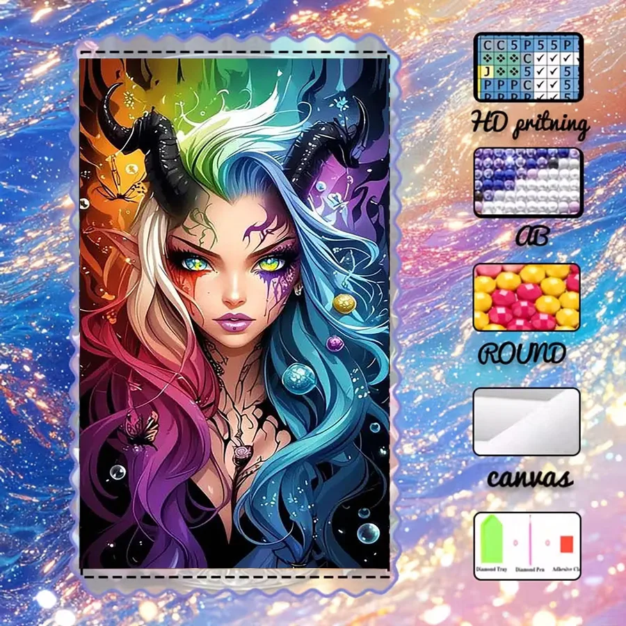 

1 piece - 5D-DIY - Flocking cloth - Special drill - Diamond painting set - Colorful hair - Mosaic - Diamond art