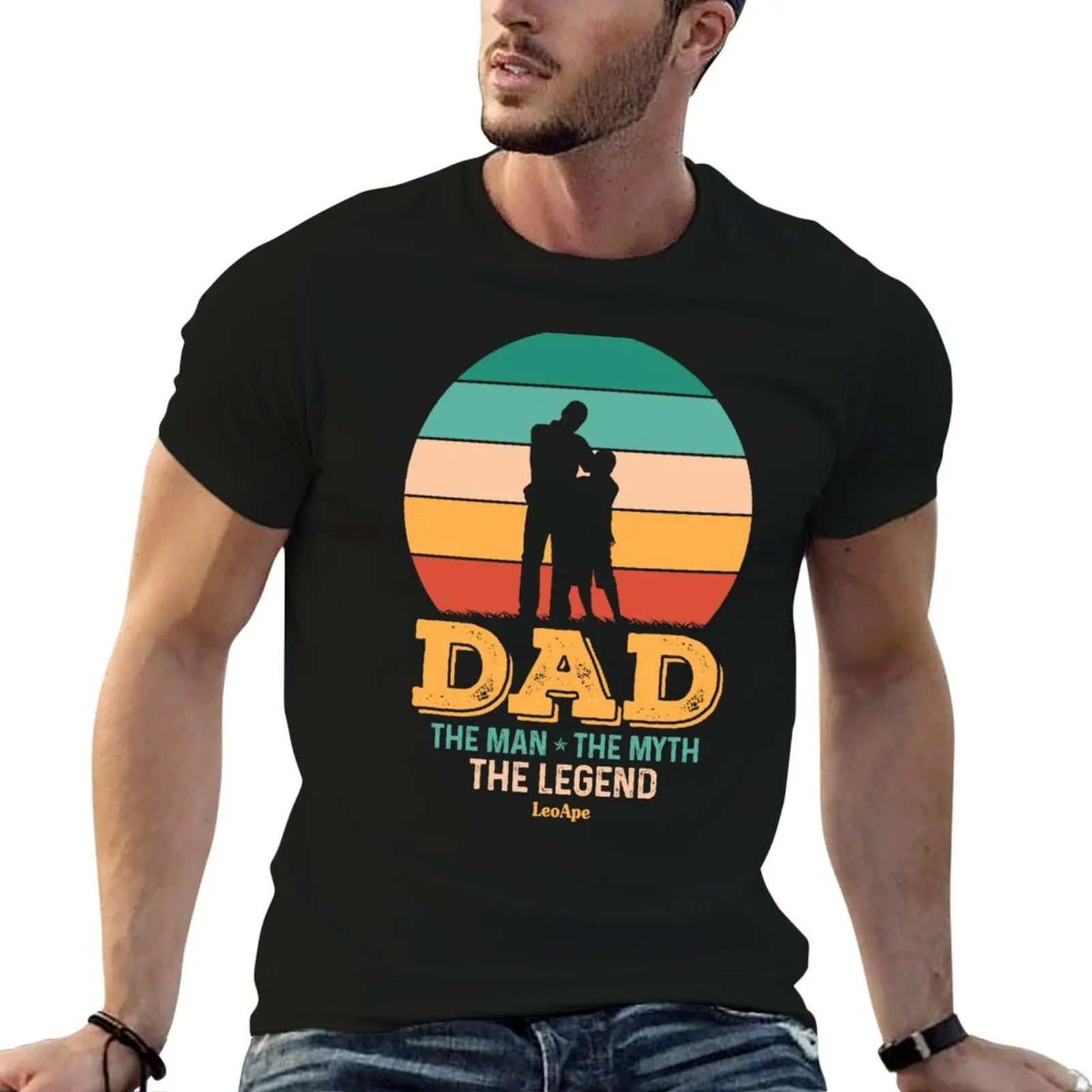 Dad the man the myth the legend T-Shirt valentines boutique clothes sports fans men workout shirt