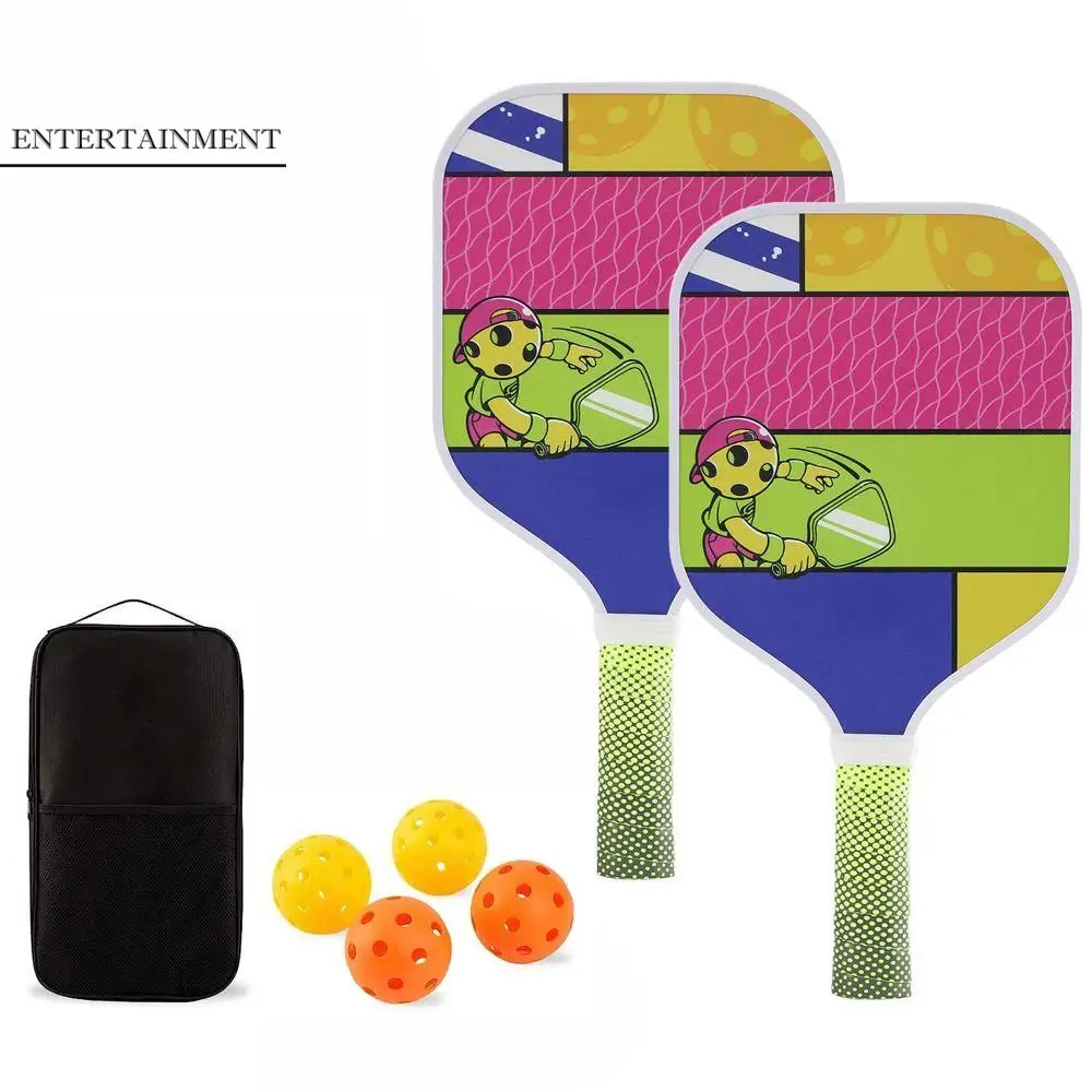 

Детский набор для пиклбола с героями мультфильмов, портативные легкие детские ракетки для пиклбола, универсальный прочный детский набор пиклбола