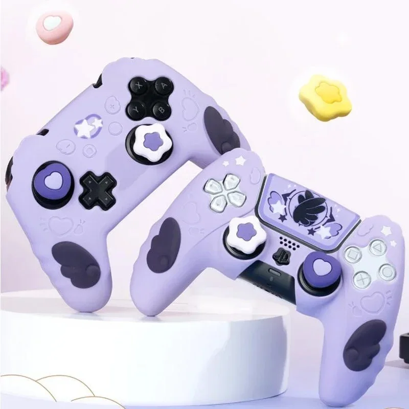 스타 윙 실리콘 소프트 쉘 스티커 스킨, 닌텐도 스위치 프로 게임 컨트롤러 케이스 엄지 스틱 그립 캡 커버 보호대