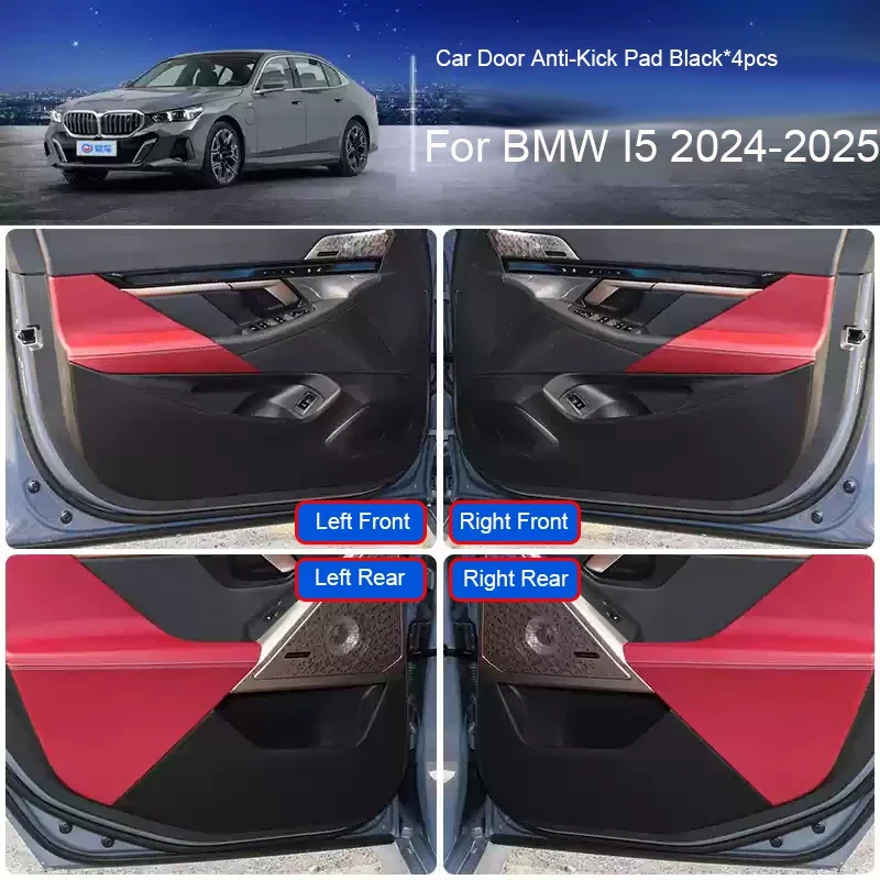 For BMW IX1 IX3 G08 I5 2023-2025 Glove Protect Mat Door Sill Strip Rear Trunk Cargo Liner Pillar Cover Leather Car Styling Parts