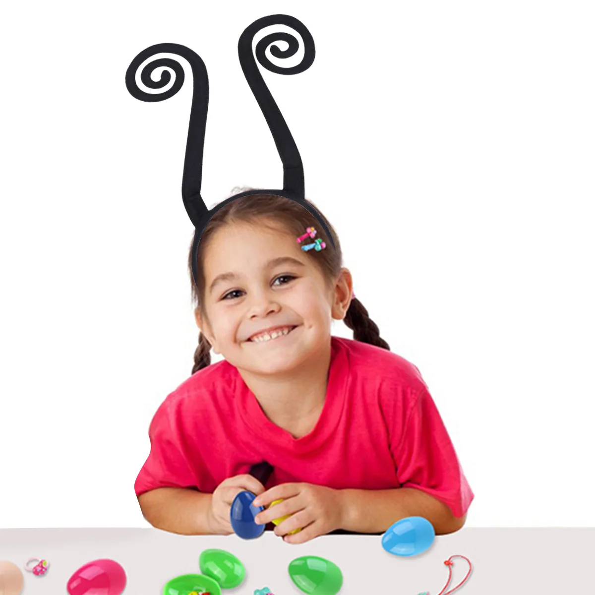 

2 шт., обруч для волос с антенной муравьи, черная легкая повязка на голову, костюм для вечеринки, Хэллоуина, косплея, фестиваля, сценического аксессуара