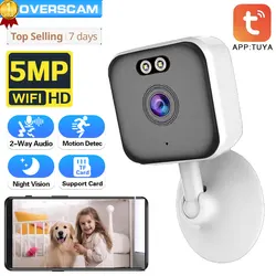 Tuya Smart Mini 5MP WiFi IP Camera Indoor Wireless Color Night Home Security AI Human Detect CCTV Surveillance Block Camera