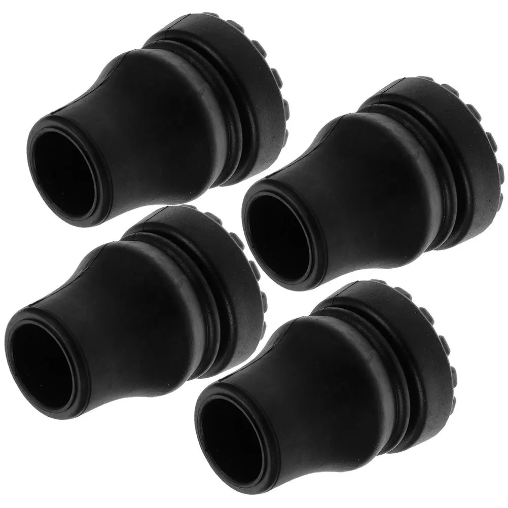 

4Pcs Trekking Pole Foot Cover Non-Slip Cane Tips High Durability Easy Install Walking Stick Ends Trekking Pole Tip Replacement