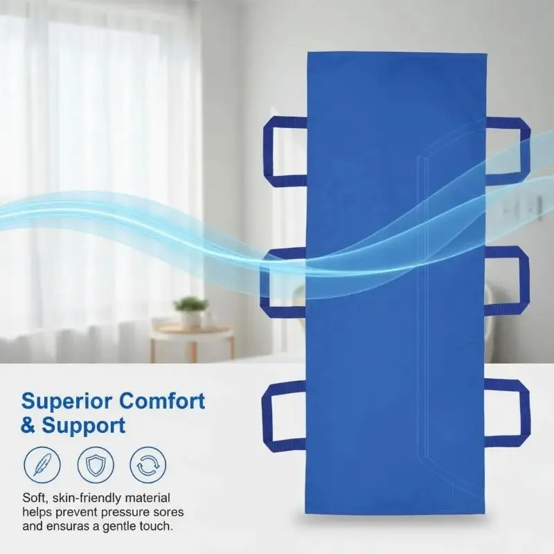 Patient Lift Transfer Sling, Bed to Wheelchair Mobility Aid with Padded Handles for Elderly Care