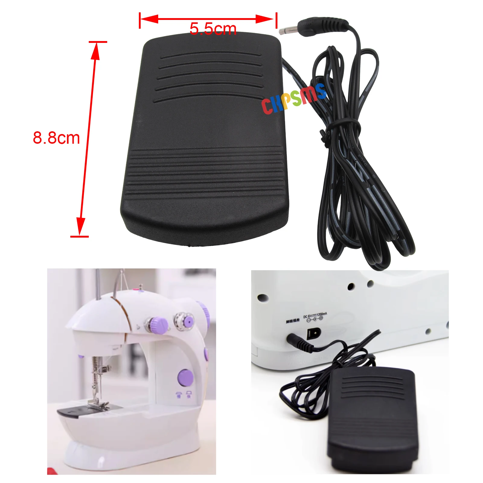 1PCS #KP-19297 Plug-in Foot Pedal Switch FOR FANGHUA Multifunction Mini Household Sewing Machines 6V models 201, 202, 505+