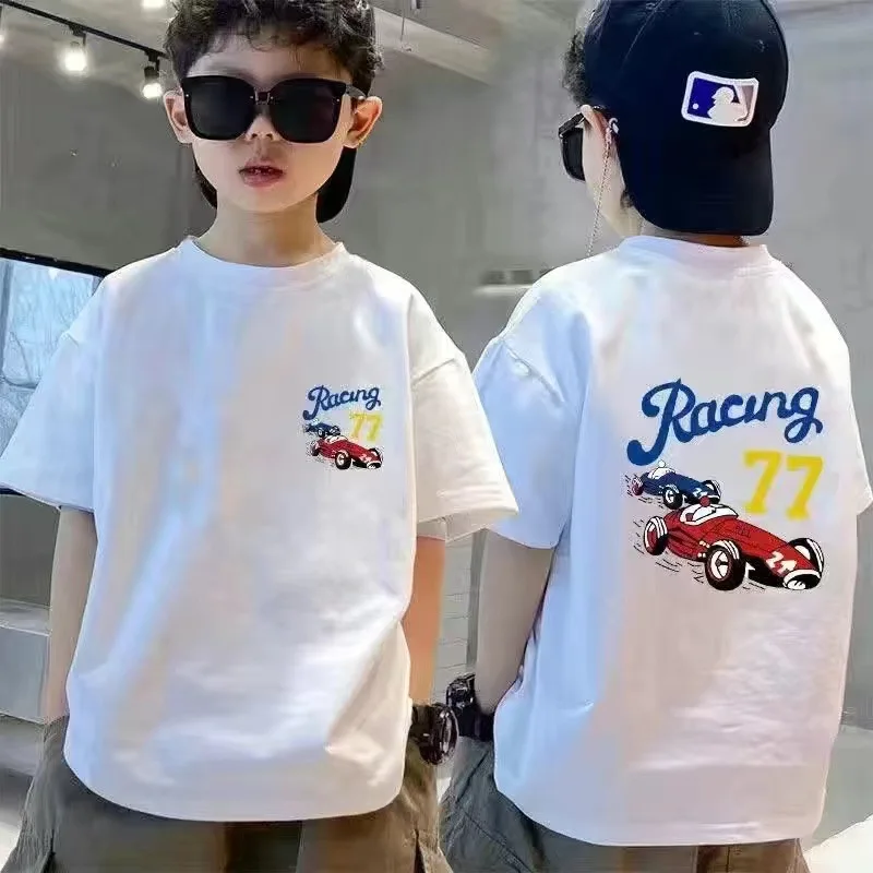 Cotton soft children's short-sleeved cotton T-shirt summer new children's wear handsome boys and girls Korean short-sleeved top