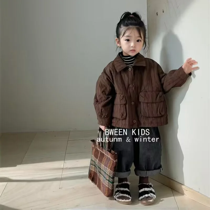 

Girls Coat Jacket Winter Cotton Windbreak 2023 Lovely Warm Plus Thicken School Overcoat Snowsuit Children's Clothing