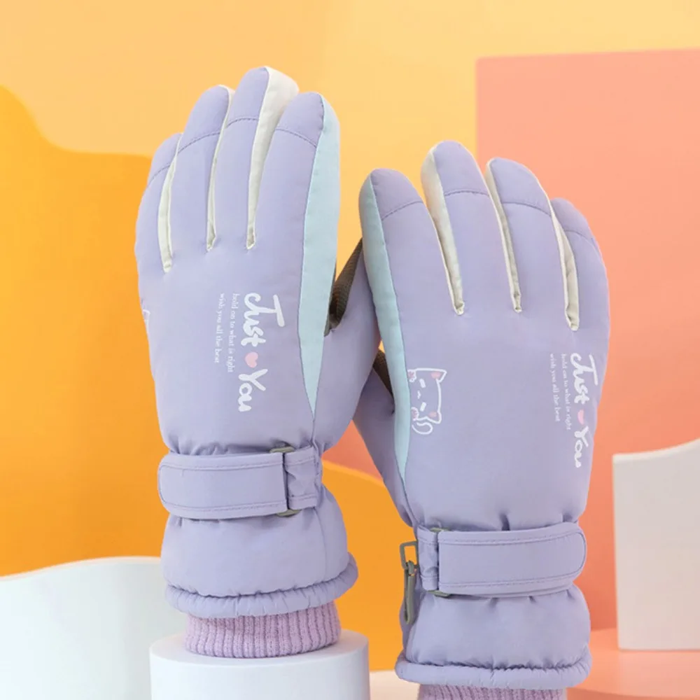 

Простые сохраняющие тепло перчатки для сноуборда, ветрозащитные варежки с сенсорным экраном, водонепроницаемые утолщенные лыжные перчатки для улицы