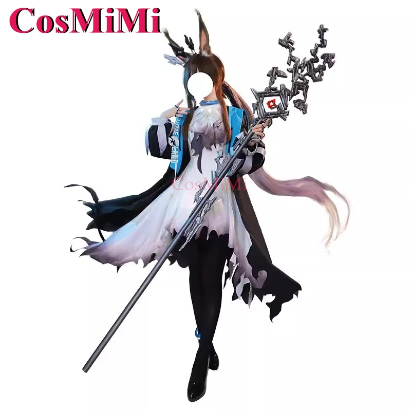 CosMiMi Game Arknights Amiya Cosplay Costume Anniversary Upgrade Change Sweet Elegant Uniform Dress Carnival Role Play Clothing