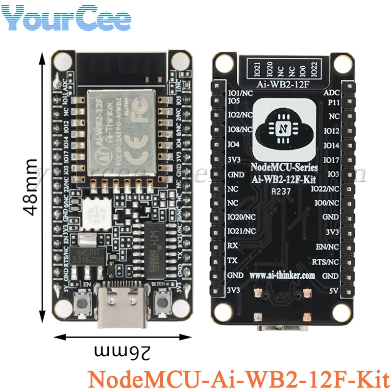 Ai-WB2-12F Ai-WB2-32S Ai-WB2-13 NodeMCU WiFi Wireless Module BLE 5.0 Development Board Type-C ESP8266 ESP-12F ESP32-S