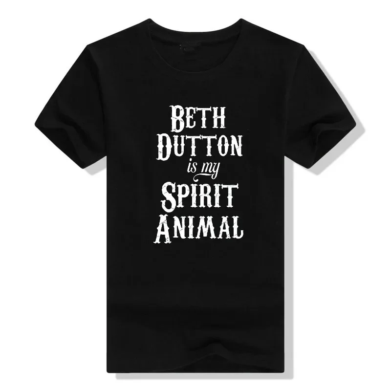 Beth Dutton Is My Spirit Animal T Shirt Women's O Neck Vintage Country Graphic Tee Tops