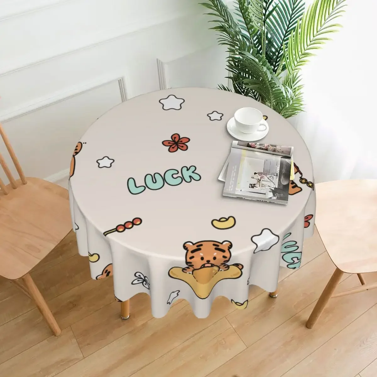 DIY Custom Circular Decorative Long Tablecloth With 60 Inch Bright Color And Anti Oil Stains Suitable For Restaurant Kitchens