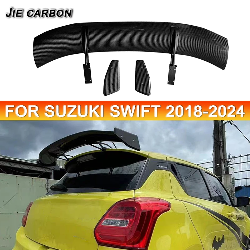 For the 2017-2024 year Suzuki Swift Sport ZC33S true carbon fiber rear spoiler wing car GT type tail extension body trim