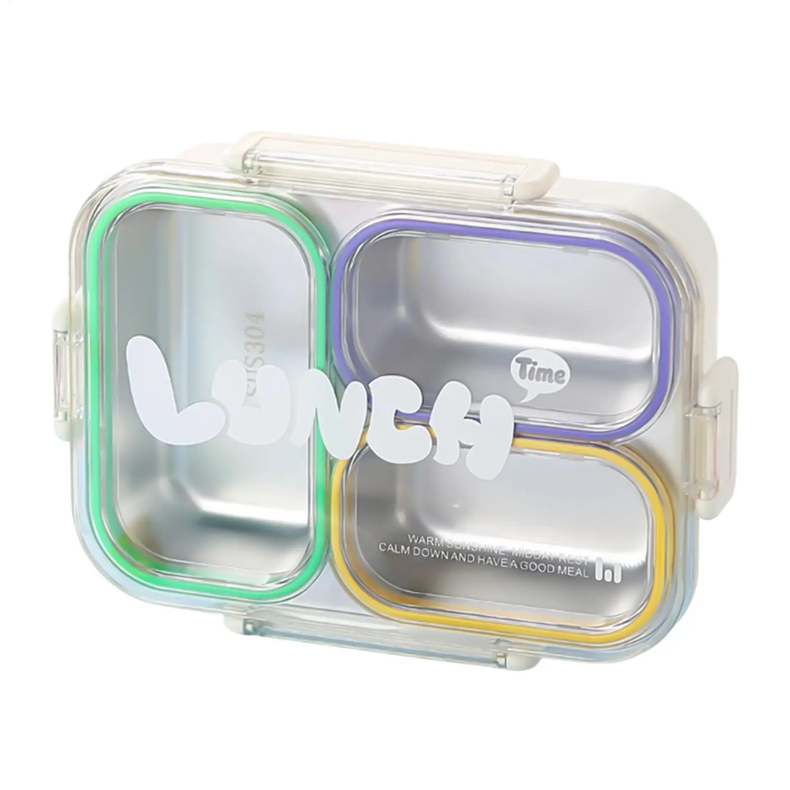 Stainless Steel Lunch Box Divided Leak-proof School Child Snack Box With Tableware Portable Lunch Box For Office Food Storage view 4