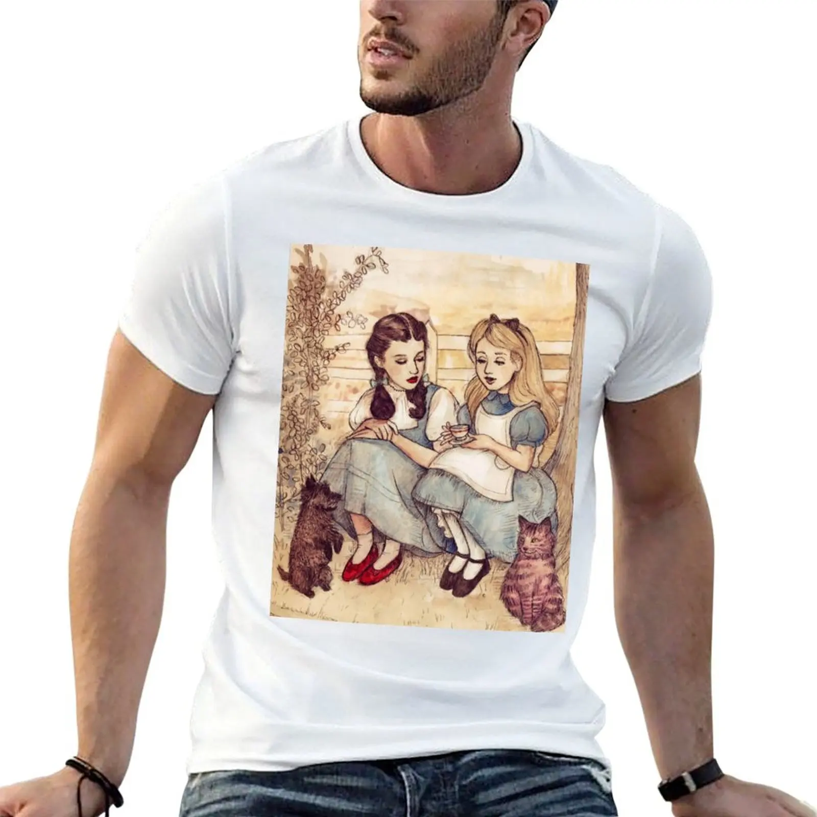 

Dorothy and Alice T-Shirt t shirts for man slim fit t shirts designer T-Shirt