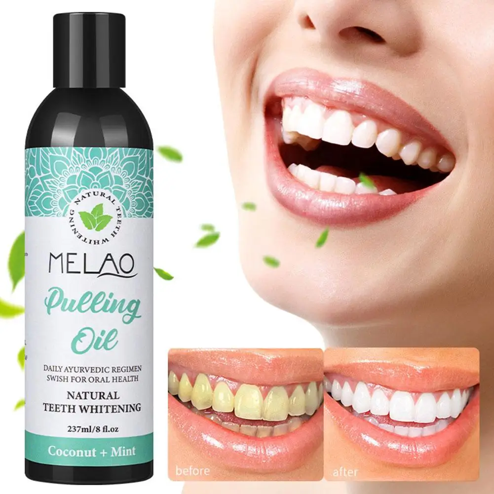 

1pcs 237ML Coconut Mint Pulling Oil Mouthwash Alcohol-free Mouth Health hot Oral Breath new Fresh Care Teeth Whitening J3C3