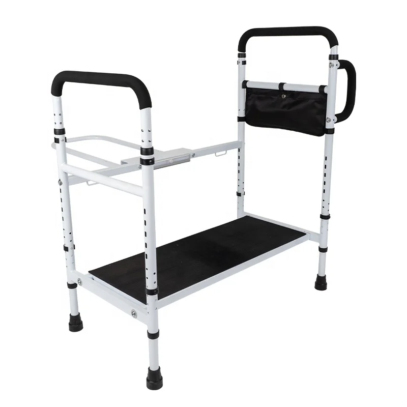 

Custom Large Adjustable Non-Slip Step Stool For Adults Seniors Bathroom Safety Equipment With Padded Footrest Handle Toilet Foot