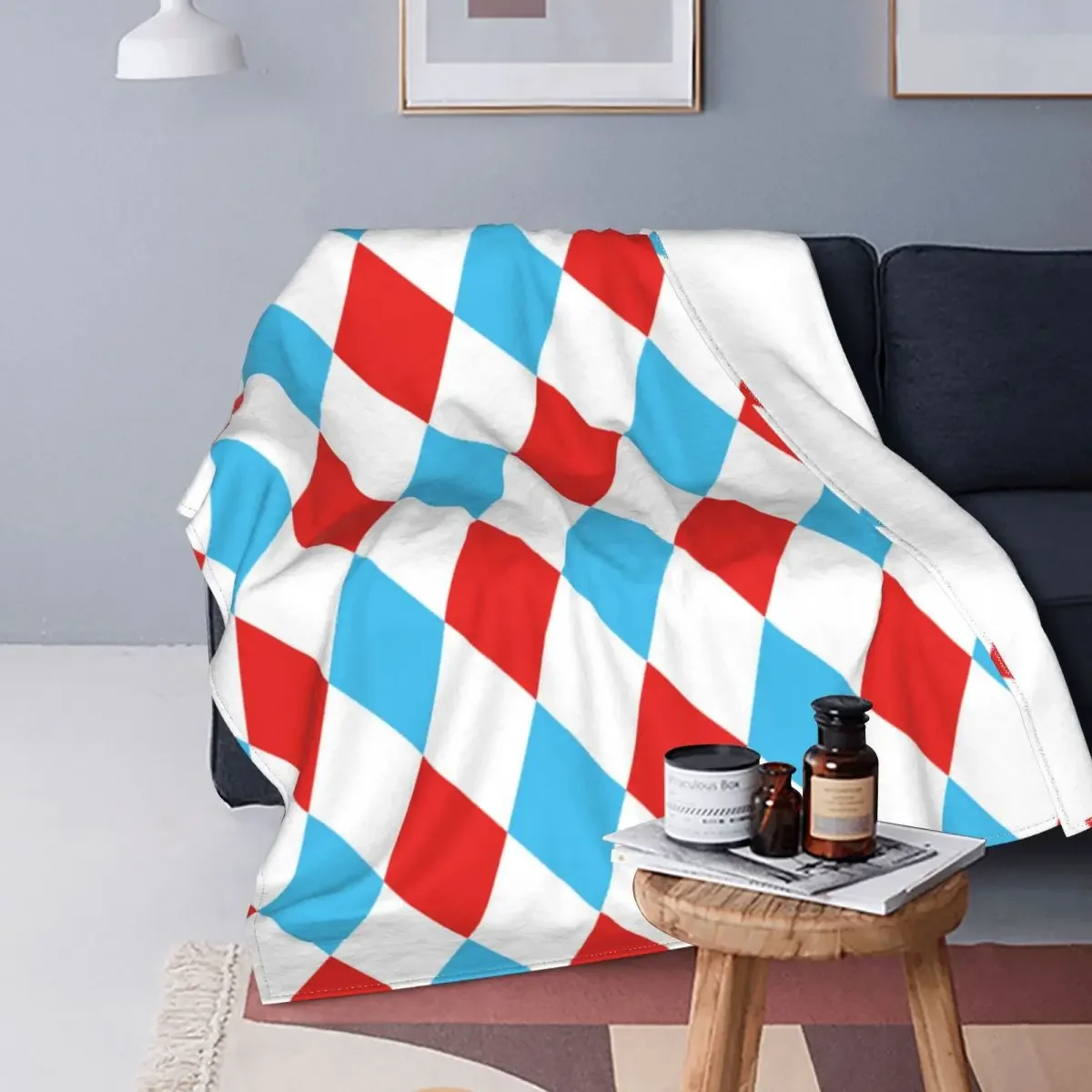 Harlequin Circus Rhombus Clown Joker Blankets Flannel Autumn/Winter Lightweight Throw Blankets for Sofa Office Bedding Throws