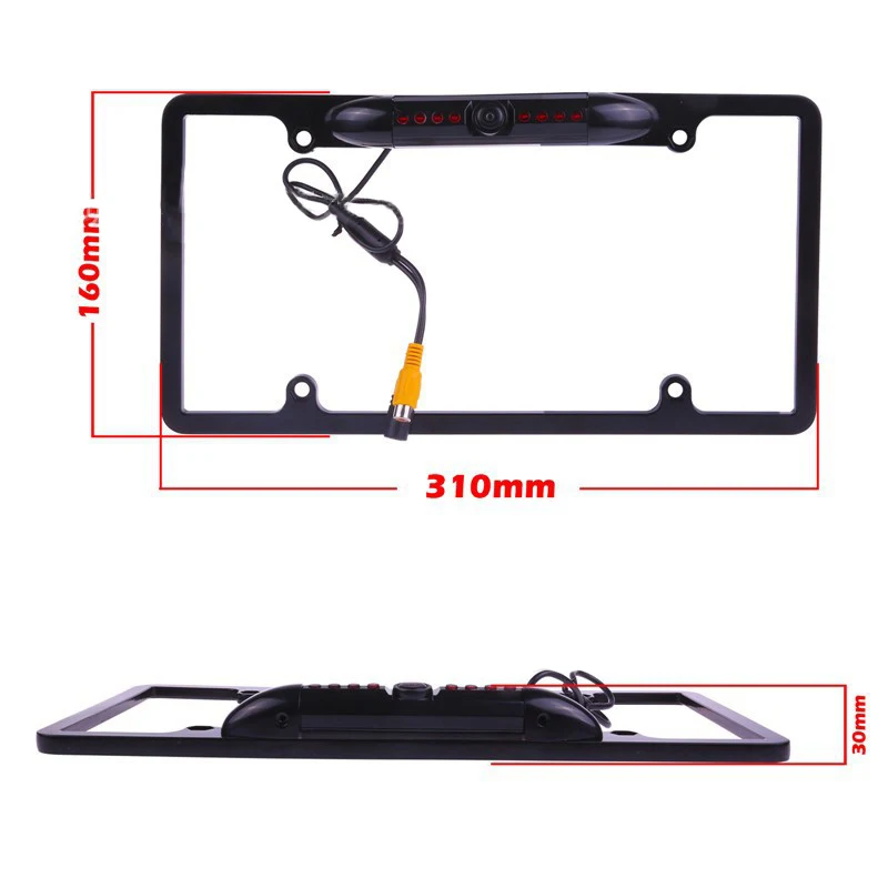 كاميرا إطار لوحة ترخيص الرؤية الخلفية للسيارة - كاميرا داشكام للرؤية الليلية بالأشعة تحت الحمراء الأمريكية CCD SZXH-MSCPKSXT-CPKR80