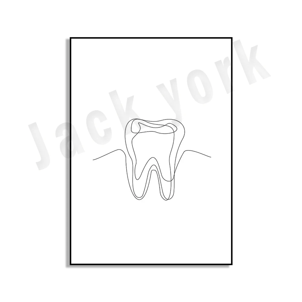 Dental anatomy, one line tooth drawing, mouth, molar print, molar art, dental office decor poster, dentist orthodontist gift