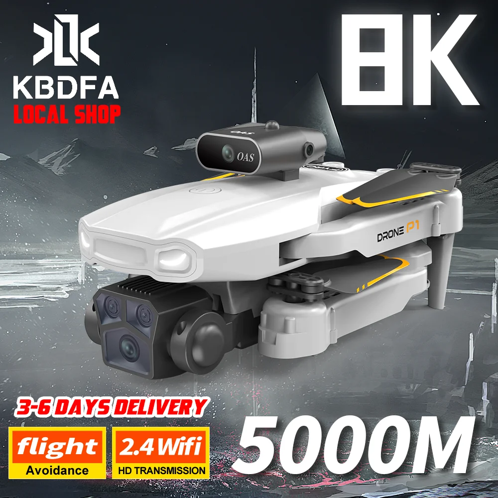 KBDFA P1 RC Drone Profesional Dual HD Camera Aerial Photography FPV Helicopters Obstacle Avoidance Foldable RC Quadcopter Toys