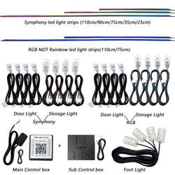 18 in 1 Full Color Symphony LED Car Ambient Light Parts Replace Accessories 64 Color Acrylic Strips 110cm 90cm 75cm 35cm 20cm