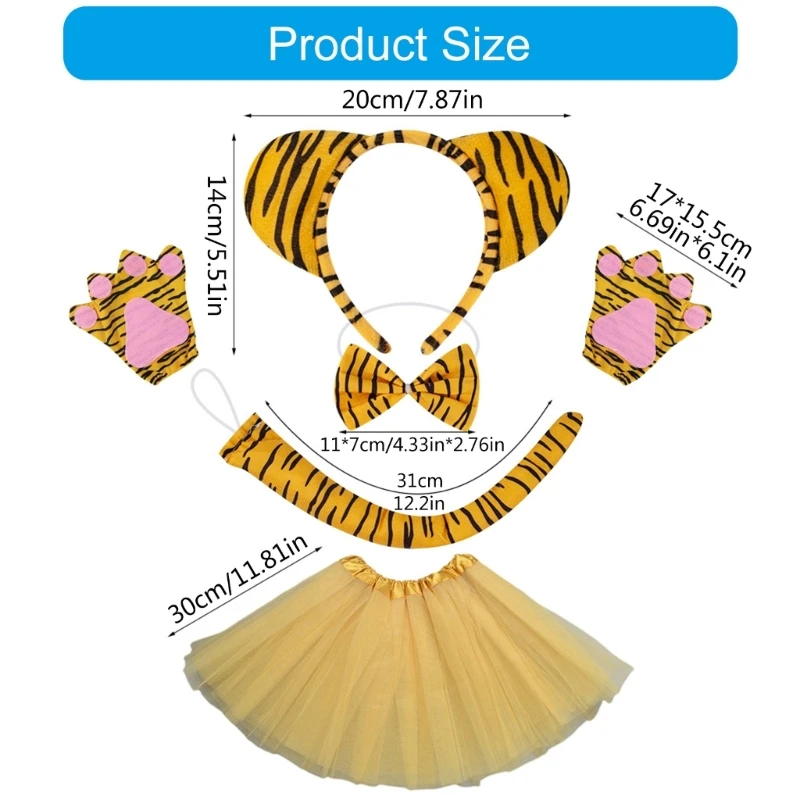 634C Halloween Tygers Costumes for Kids Toddlers Animal Costume Cosplay Accessories