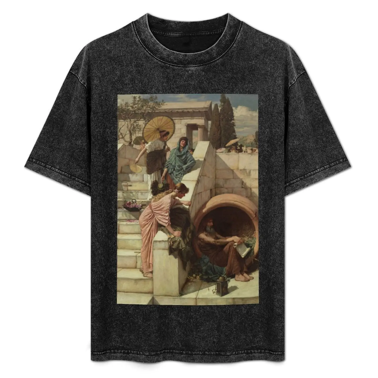 Diogenes by John William Waterhouse T-Shirt vintage Short sleeve tee customizeds Men's cotton t-shirt