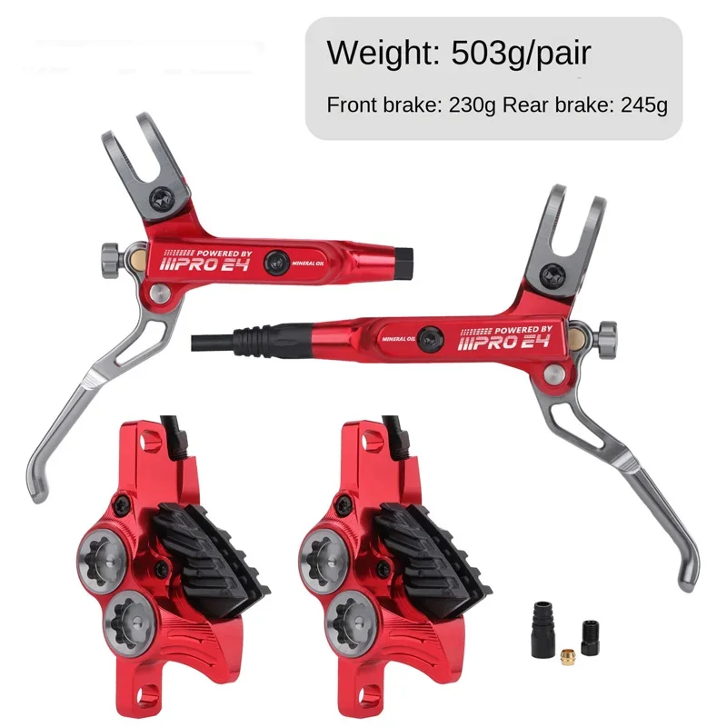 IIIPRO MTB Bike Hydraulic Disc Brake 4 piston mtb brakes Mountain Bike Oil Disc Brake CNC High end Disc Brake Rear Split
