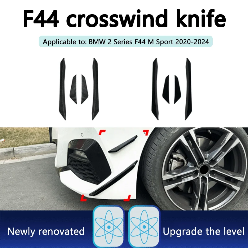 1Set Black Crosswind Blade Spoiler Sticker For BMW 2 Series F44 M Sport 2020-2024 Exterior Car Styling Tuning Mod Accessories