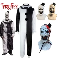 Horror Movie Terrifier Cosplay Costume Stage Performance Uniform Clown Clothes Scary Bloody Mask Halloween Outfit Adult Child