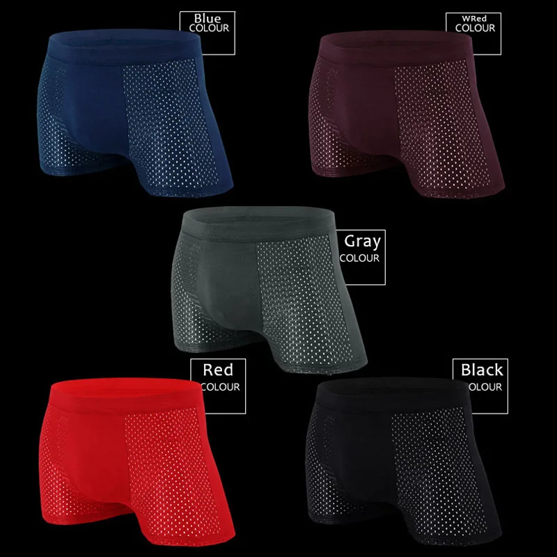 Lot de 5 Boxers en maille 8XL pour homme, sous-vêtements masculins, caleçons