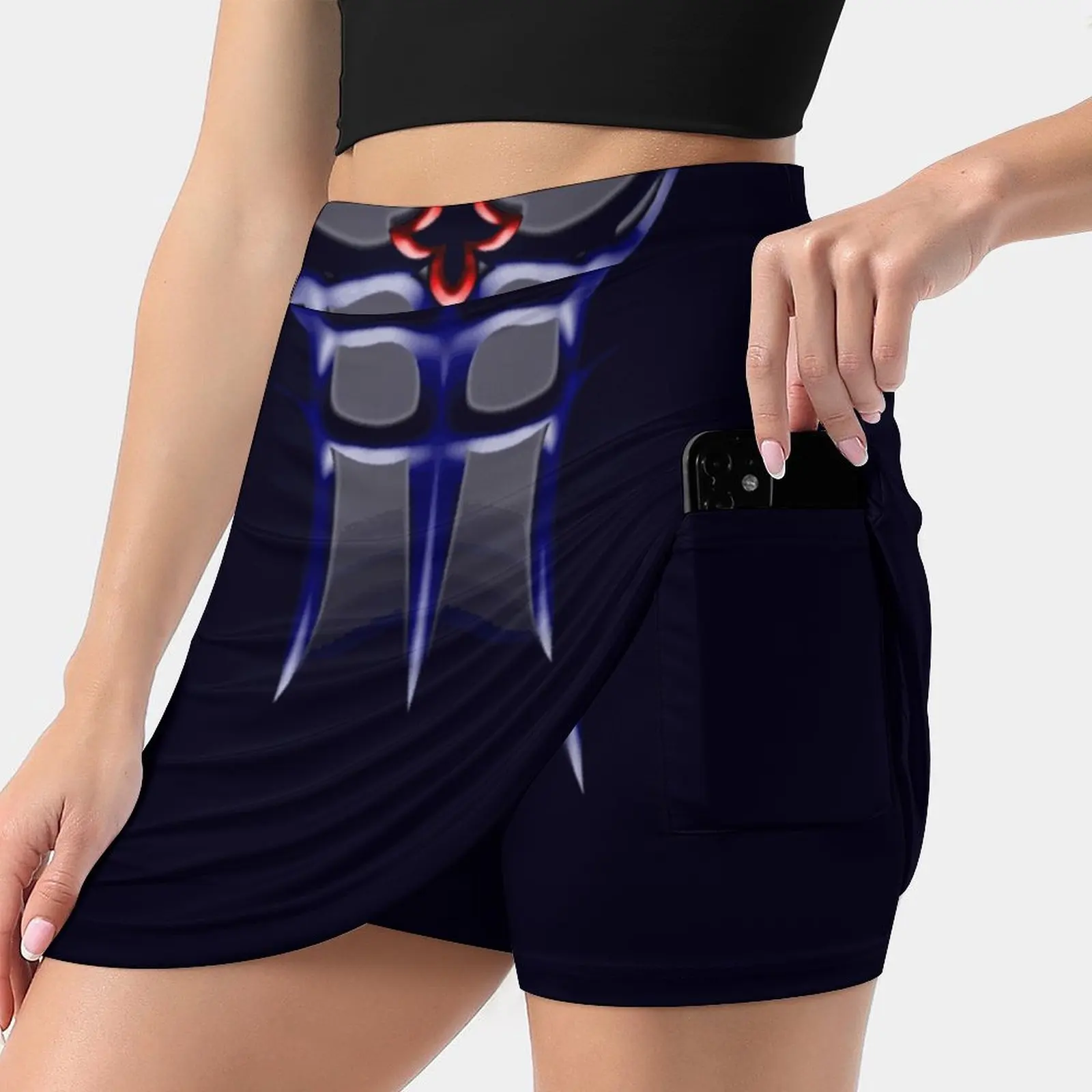 Kingdom Hearts - Riku Dark Suit Trending Fashion Skirt Summer Printed Women Sport Skirts Double-Layer Athletic Kingdom Hearts