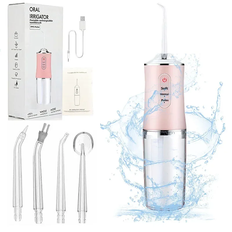 Professional Flossing Cordless Travel White 360 Rotating Nozzle 1200mah Waterproof Teeth Kid Oral Irrigator Water Dental Flosser