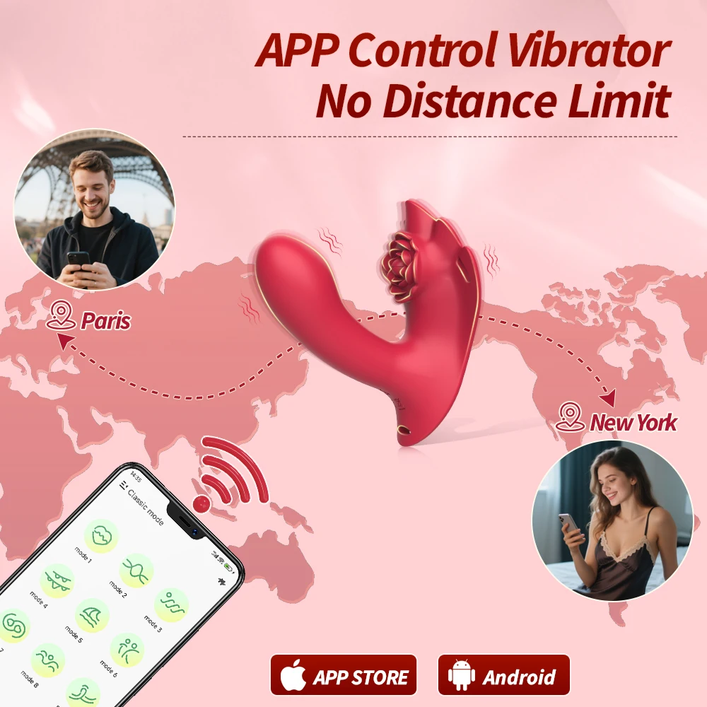 Wireless Control Dildo Rose Vibration 2 In 1 Vibrator 10 Vibration Modes Wearable Adult Female Orgasmic Toys Adult Sexy Toys 18+ - Image 4