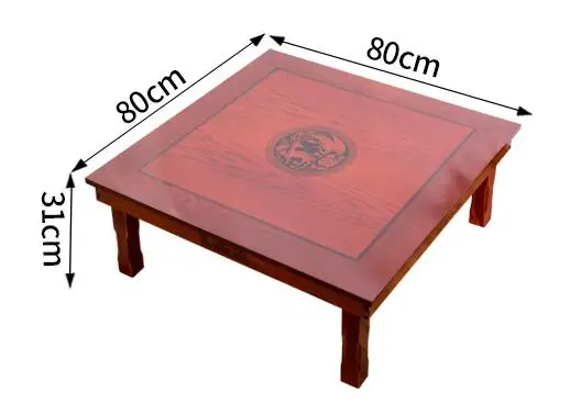 Square 80X80cm Korean Floor Table Folding Legs  Luxury Antique Home Furniture Table for Dining Traditional Korean Low Table image 6