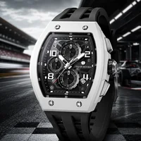 TSAR BOMBA Quartz Chronograph Watch Japanese Movement Bio Ceramic Bezel Sapphire Crystal Silicone Strap 5ATM Waterproof Date photo 1