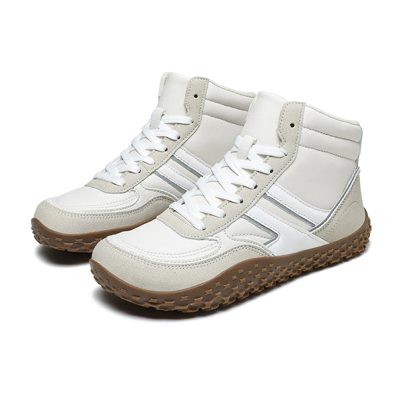 

Unisex Mid-Top Wide Toe Shoes Hiking Boots Outdoor Non-Slip Trail-Running Artificial Leather Canvas Shoes