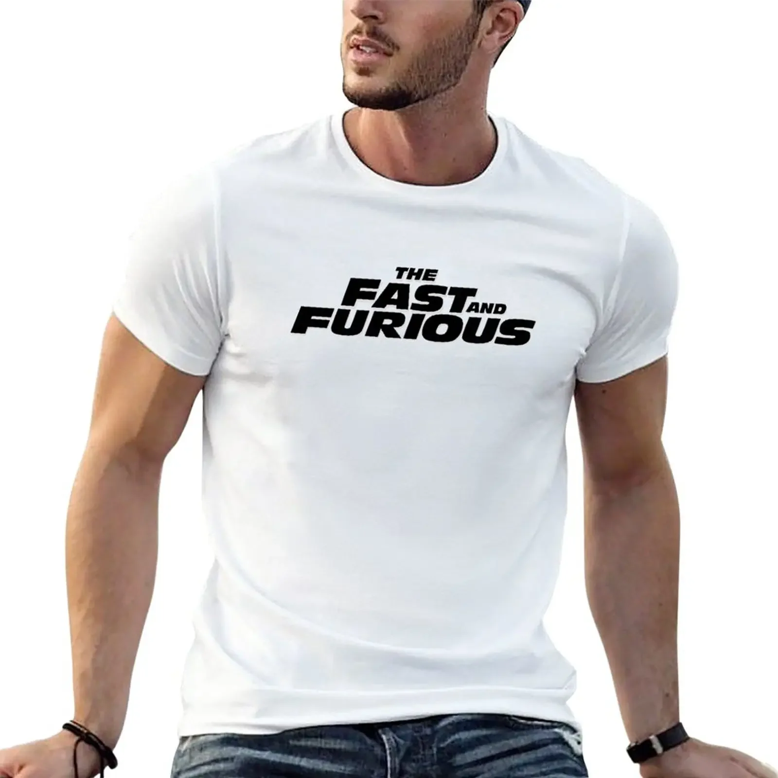 New logo fast and forious T-Shirt custom t shirt cute tops anime clothes slim fit t shirts for men