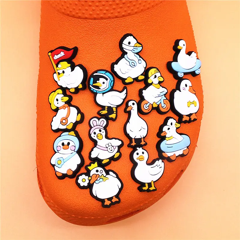 1pcs Cute Animals Shoe Charms for Women Girls Cosplay Duck Shoes Decorations Accessories Funny Duck Clog Jeans for Kids Boy Gift image 4