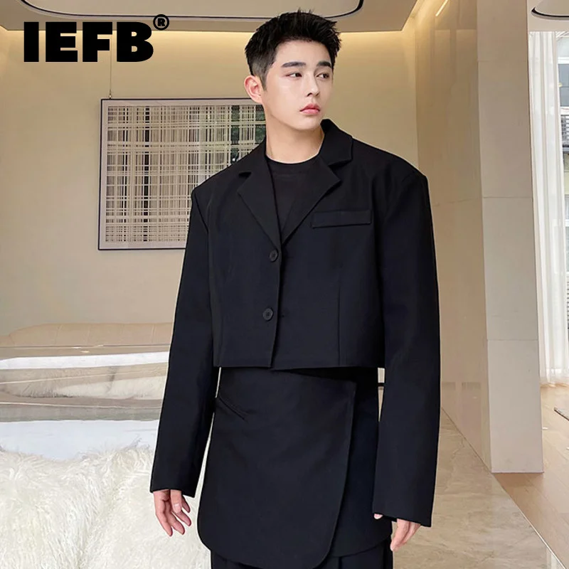 New 2022 Suit Three-dimensional Cutting Short Suit Coat Spring Ins Korean Temperament Personality Black Khaki Blazer 2Y2823