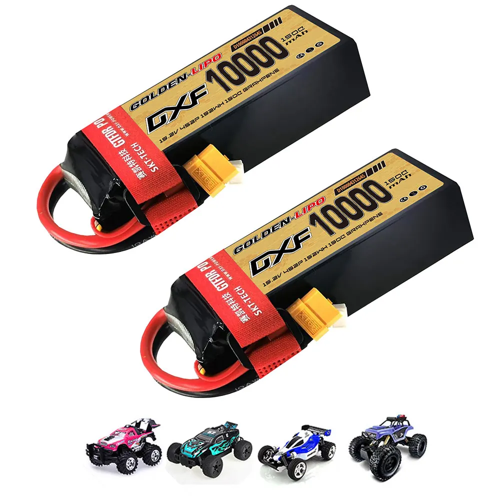 

4S Lipo 15.2V 10000mAh 150C DXF Battery XT60 Plug Hardcase For RC Car Buggy Truggy Offroad Car Boat Truck Airplane UAV RACING