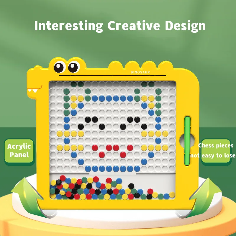 어린이 자석 드로잉 보드 자석 펜 비즈 도트 아트 창의적 게임 교육용 퍼즐 그림 장난감 어린이 선물