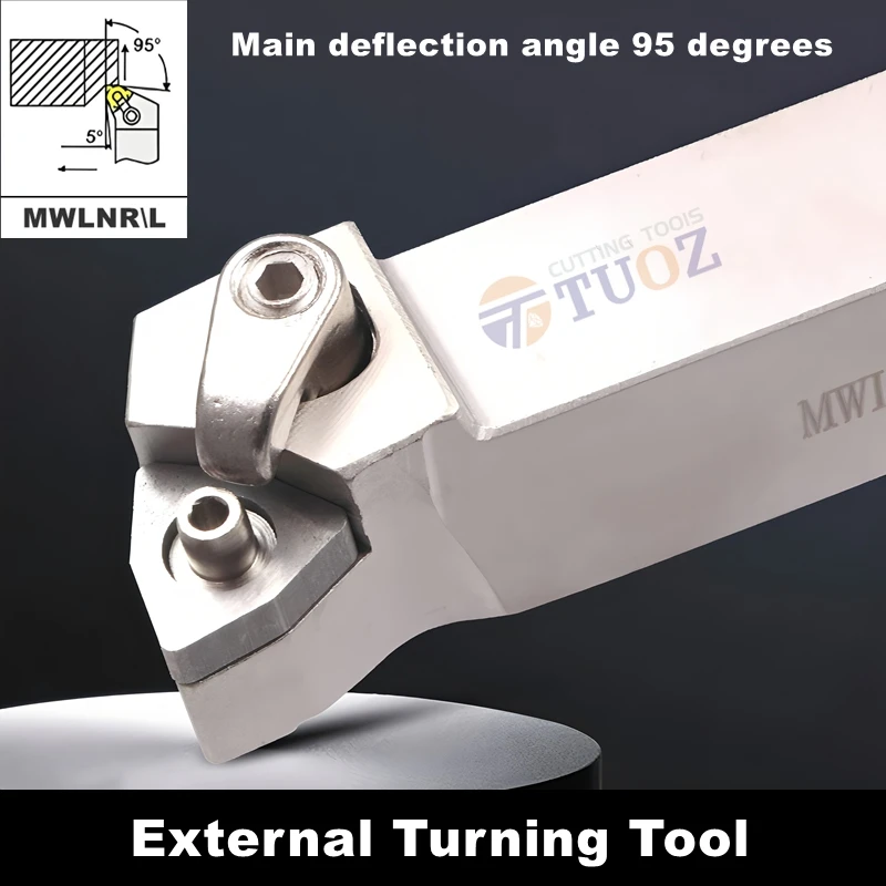 

TUOZ 95-градусный внешний токарный держатель инструмента MWLNR MWLNL 1616H08 2020K08 2525M08 Режущий брусок для токарного станка с ЧПУ WNMG0804 Вставки